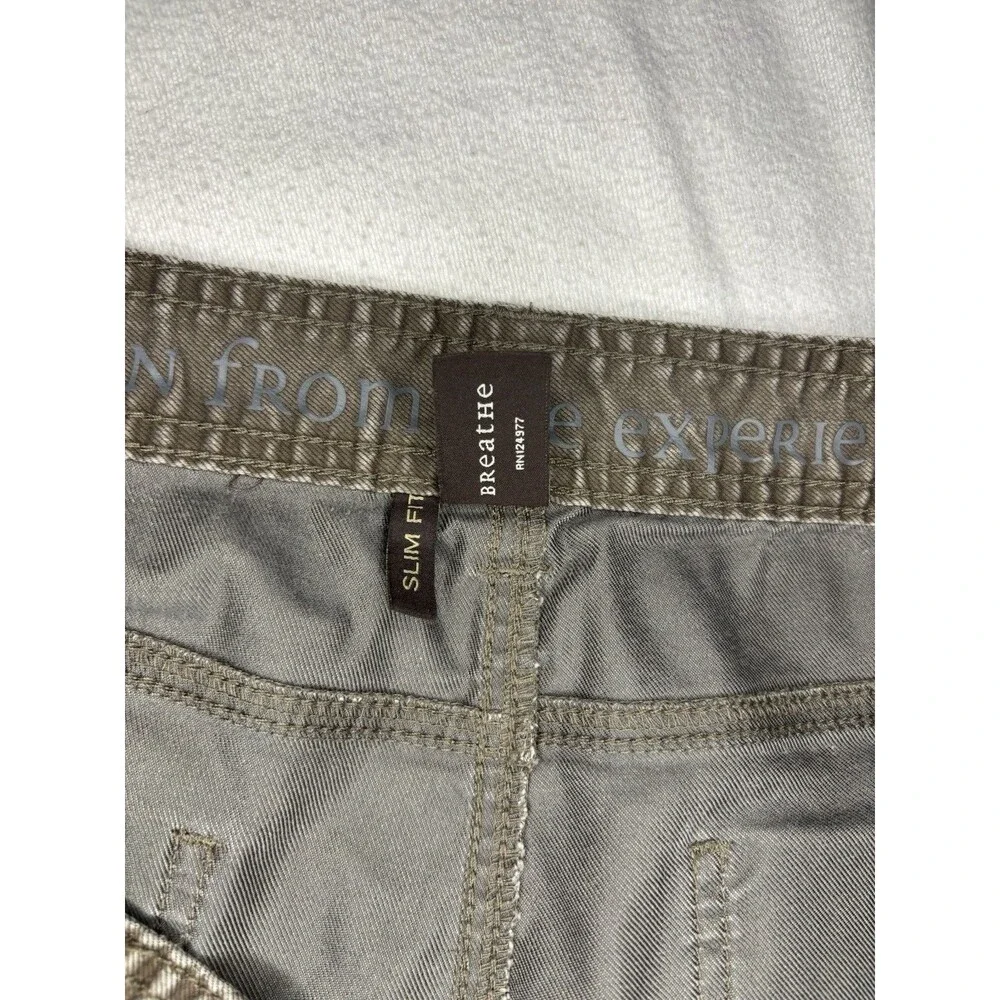 PrAna Slim Fit Pants Mens 42x32 Brown Excellent‎ Organic Cotton Breathe Hiking